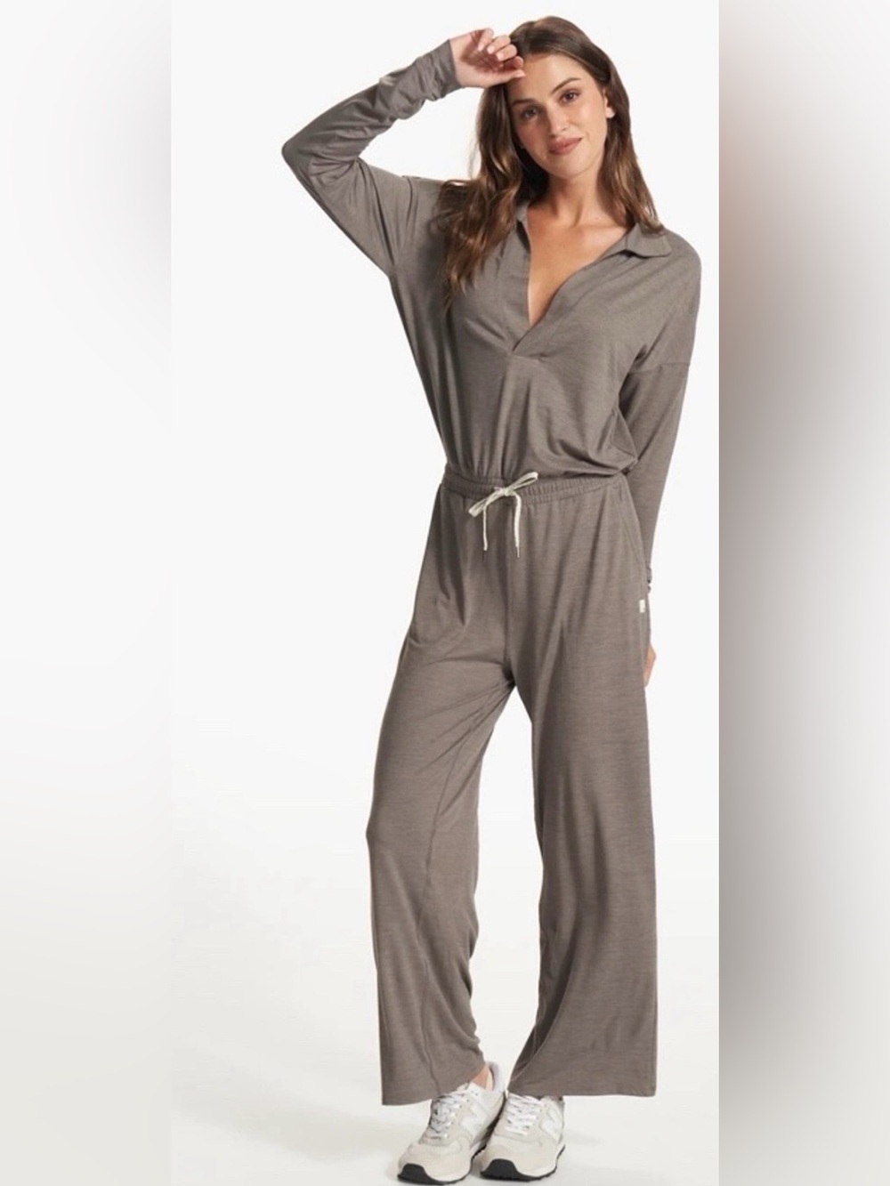 Vuori Long Sleeve Jumpsuit Women’s XS Gray Athleisure Lounge One Piece
